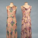 TWO PRINTED CHIFFON DRESSES, 1930s