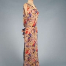PRINTED CHIFFON EVENING GOWN, 1930s