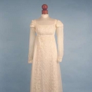EMBROIDERED MULL GOWN, c. 1815