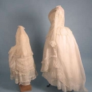 MOTHER &amp; DAUGHTER LINGERIE BUSTLE GOWNS, 1870s