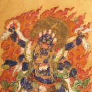 EXTREMELY RARE HANDPAINTED SILK THANGKA, BHUTAN, 18th – 19th C.