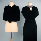 JEWEL DECORATED VELVET DRESS &amp; CAPE, 1930s