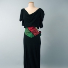 BLACK CREPE EVENING GOWN, 1940s