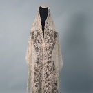 POINT DE GAZ NEEDLE LACE VEIL, LATE 19TH C