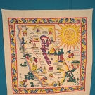 PRINTED CALIFORNIA SOUVENIR TABLECLOTH, 1940s