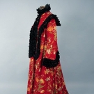 PRINTED WOOL DRESSING ROBE, c. 1890
