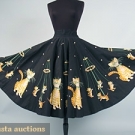 CATS &amp; KITTENS CIRCLE SKIRT, MID 1950s