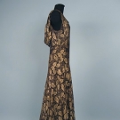 BLACK LACE &amp; GOLD LAME EVENING GOWN, 1930s