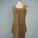 BEADED GOLD LACE DRESS, c. 1925