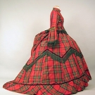 TARTAN PLAID SILK TAFFETA DRESS, c. 1871
