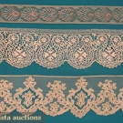 3 PIECES UNUSUAL LACE YARDAGE, 1880-1910
