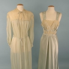 SEAFOAM GREEN SILK PEIGNOIR SET, 1940s