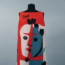 DEADSTOCK PICASSO "CLOWN" PRINT DRESS, 1963