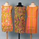 3 DEADSTOCK "GO GO" PAPER DRESSES, 1960s