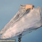 ICE BLUE SILK SIDE LACE BOOTS, c. 1840