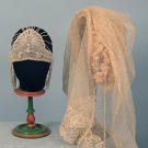 2 OFF-WHITE WEDDING HATS, 1920s
