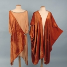 BURNT ORANGE VELVET DRESS &amp; COAT, 1920s