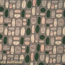 RAY KOMEI MASK PRINTED COTTON, LATE 1950s