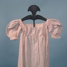 CHILD'S STRIPED COTTON DRESS, c. 1820