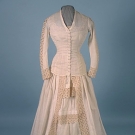 COTTON &amp; LACE WEDDING GOWN, 1878-1880