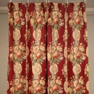 2 PAIR FLORAL PRINTED CURTAINS, MID 20th C