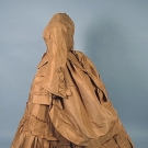 CARAMEL SILK RECEPTION GOWN, EARLY 1870s