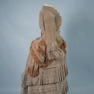 TAUPE SILK DAY DRESS, EARLY 1870s
