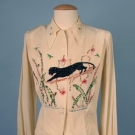 HAND-DECORATED PANTHER BLOUSE, 1940s