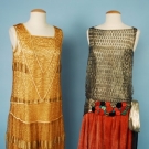 2 METALLIC LACE PARTY DRESSES, 1920s