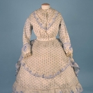 PRINTED VOILE SUMMER DRESS, 1860s