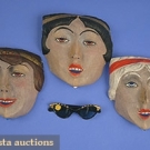 3 LINEN MASKS, 1920s