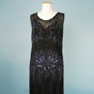 LONG PURPLE BEADED DRESS, EARLY 1920s
