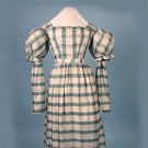 SILK PLAID DAY DRESS, c. 1830