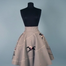 FELT APPLIQUE CIRCLE SKIRT, 1950s
