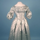 SILK BROCADE EVENING DRESS, c. 1838