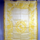 SILK &amp; LINEN DAMASK CLOTH SET, LATE 19th C.