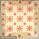 FLORAL APPLIQUED QUILT, LATE 19th C
