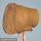 STRAW POKE BONNET, 1840s