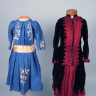 2 GIRL'S WINTER DRESSES, 1880s
