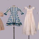 FOUR CHILDREN’S DRESSES, 1830s-1860s