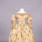 UPDATED RIBBON STRIPE EVENING DRESS, ORIGINALLY 18TH C