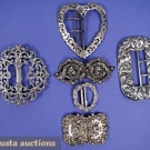 6 STERLING BUCKLES &amp; CLASPS, 1890-1910