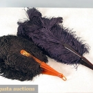 2 OSTRICH FEATHER BRISE FANS, EARLY 20TH C