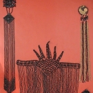 3 BEADED FRINGED MEDALLIONS, 1880-1920