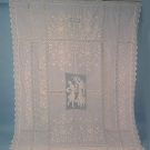 LINEN &amp; LACE BEDSPREAD, EARLY 20TH C.