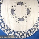 RICHELIEU LACE &amp; LINEN ROUND CLOTH, c. 1910
