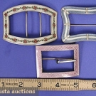 2 ENAMELLED STERLING SASH PINS, c. 1910