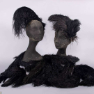 LOT OF DYED BLACK MILLINERY OSTRICH FEATHERS