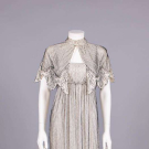 ALFRED BOSAND BEADED EVENING DRESS &amp; CAPELET, NEW YORK, 1970s