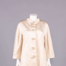 COUTURE BALENCIAGA SILK TWILL COAT, PARIS, 1960s